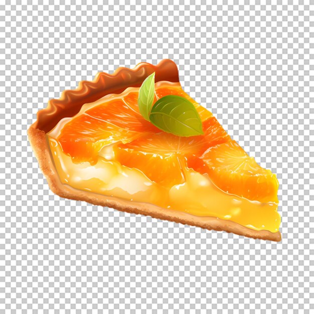 Delicious orange cake isolated on transparent background