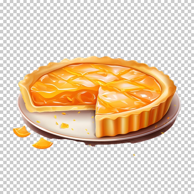 PSD delicious orange cake isolated on transparent background