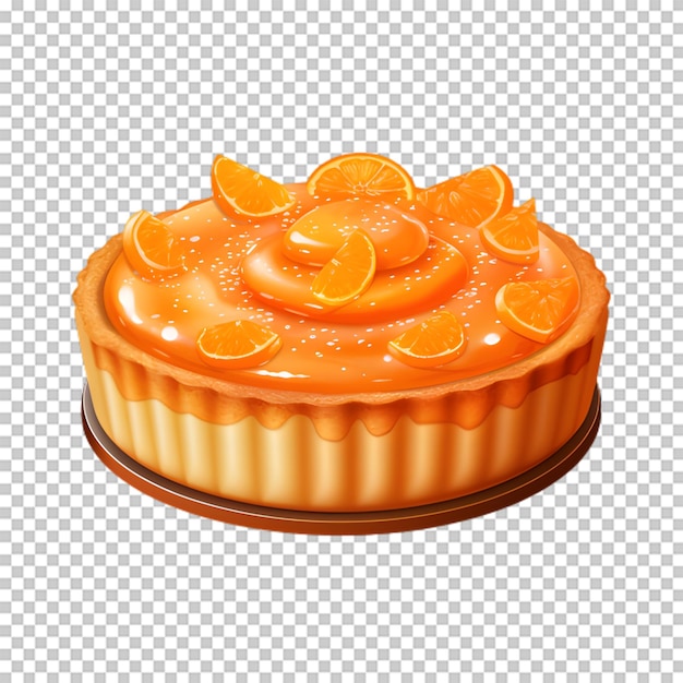 PSD delicious orange cake isolated on transparent background