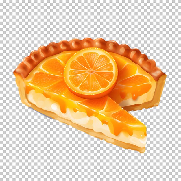 Delicious orange cake isolated on transparent background