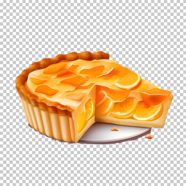 Delicious orange cake isolated on transparent background