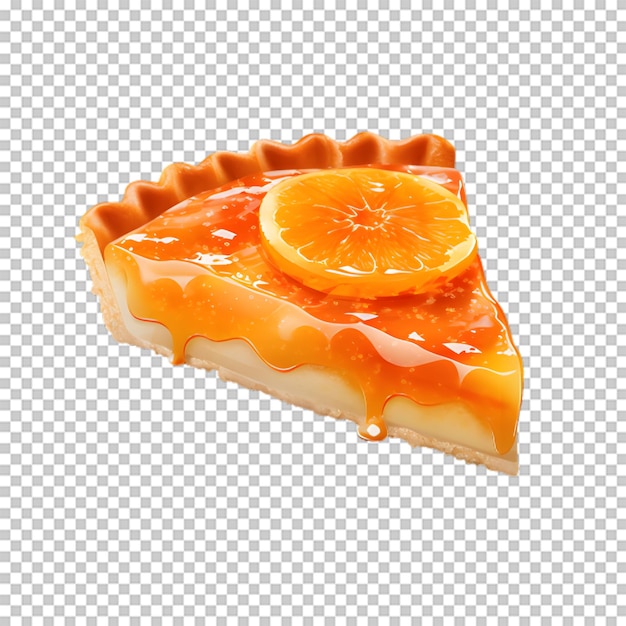 Delicious orange cake isolated on transparent background