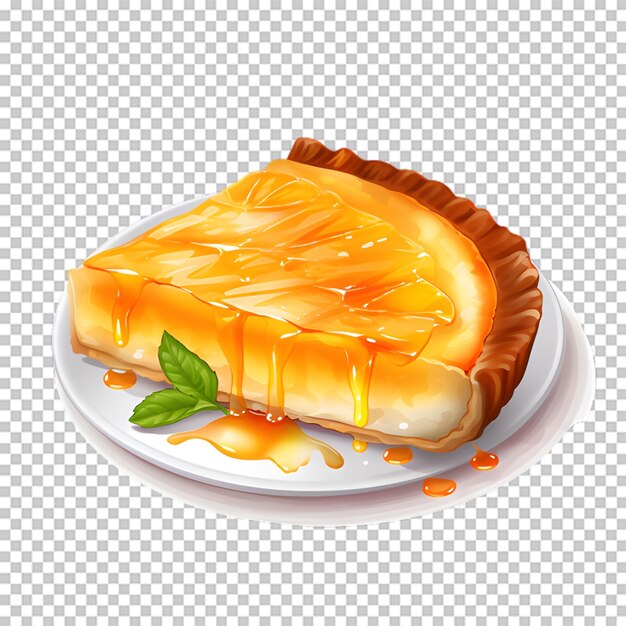 Delicious orange cake isolated on transparent background