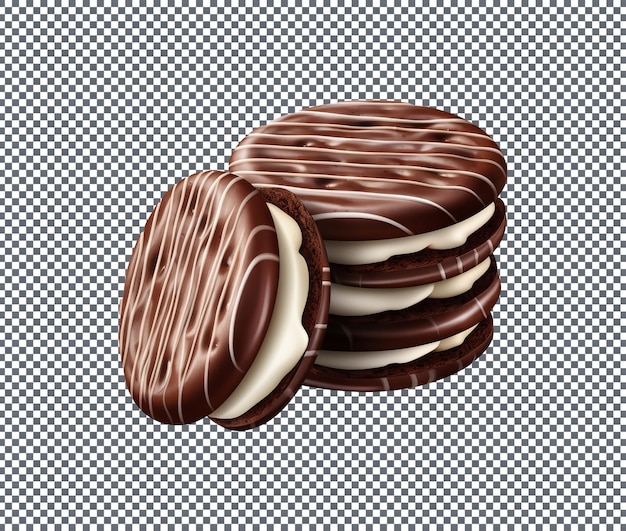 PSD delicious oreo cookies isolated on transparent background