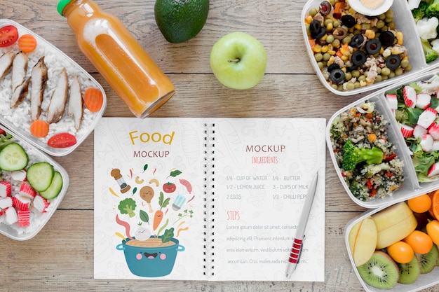 Delicious organic food mock-up