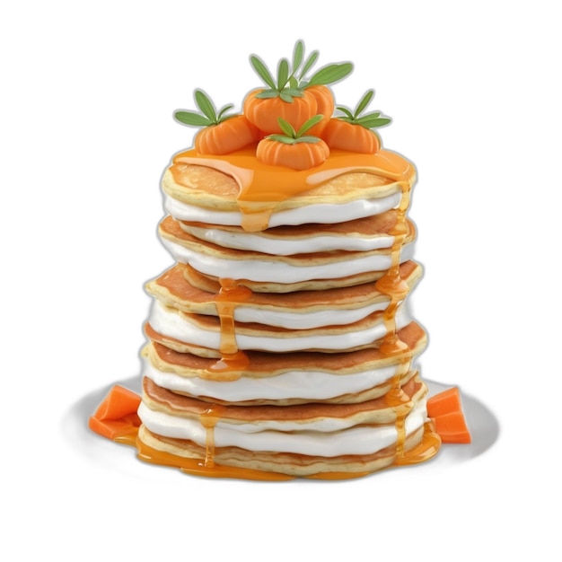 Delicious pan cake psd on a white background