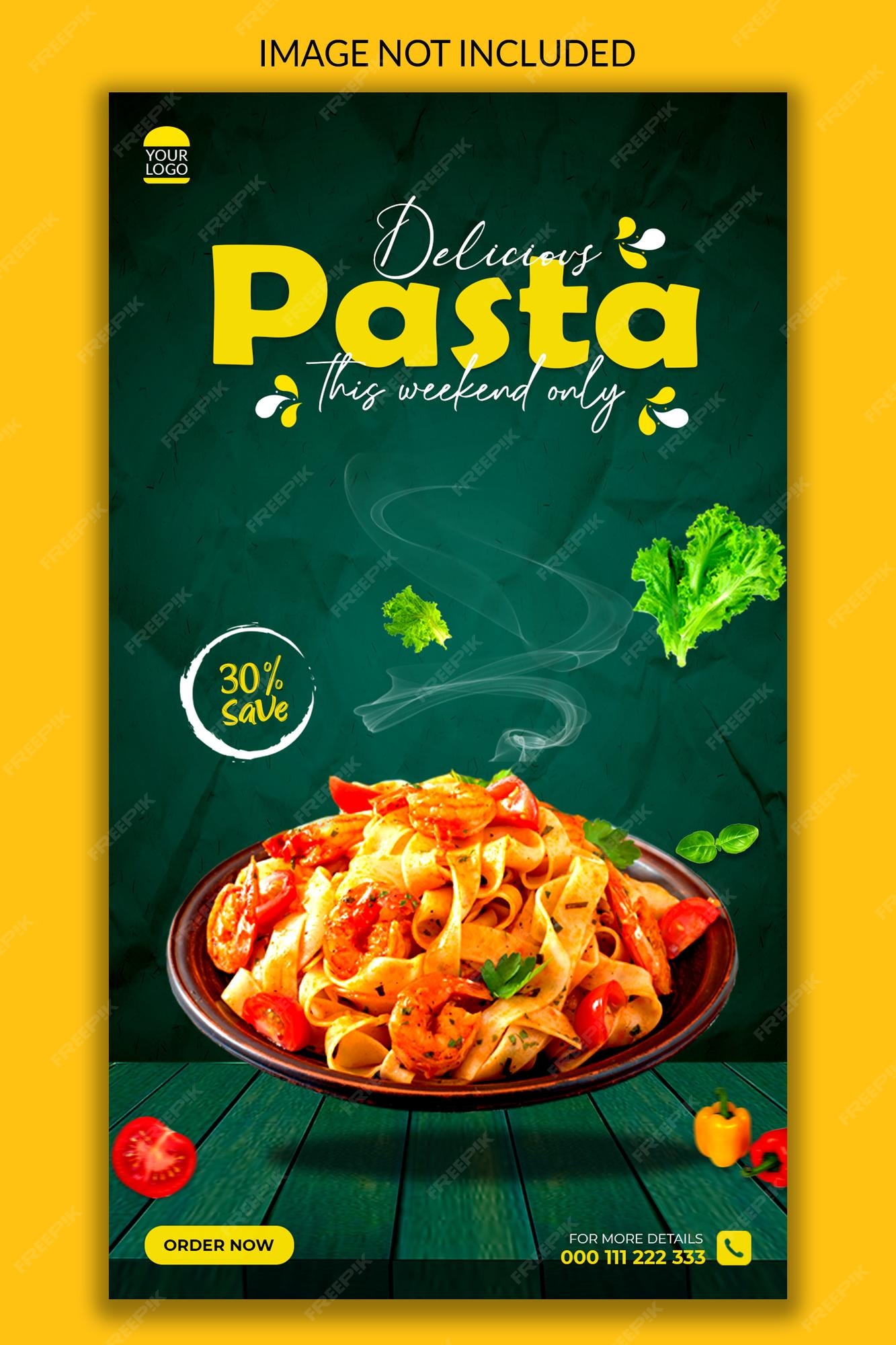 Premium PSD | Delicious pasta instagram story post design