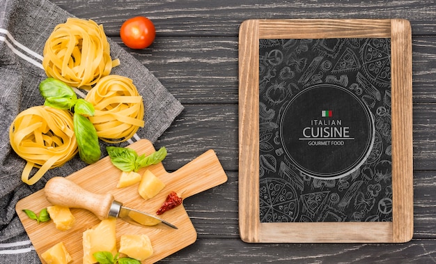 PSD delicious pasta italian cuisine concept