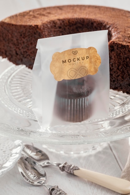 delicious pastry in transparent packaging