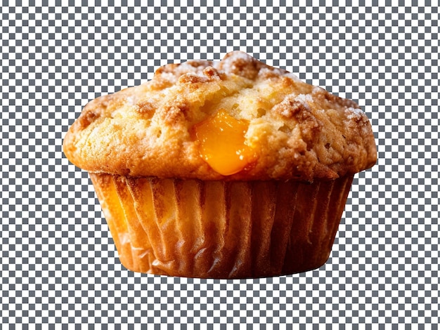 PSD delicious peach flavor muffin isolated on transparent background