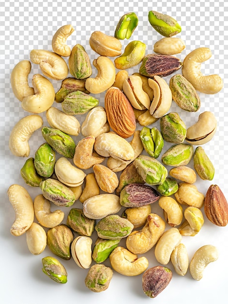 Delicious Pistachio en Cashew Clusters op witte achtergrond