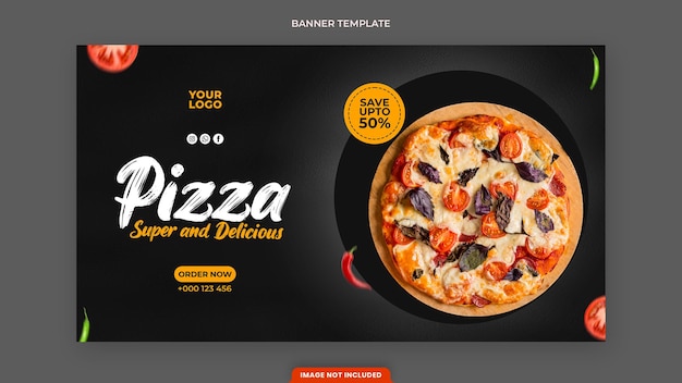 Delicious pizza banner template