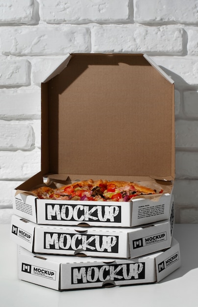 Delicious pizza box mockup