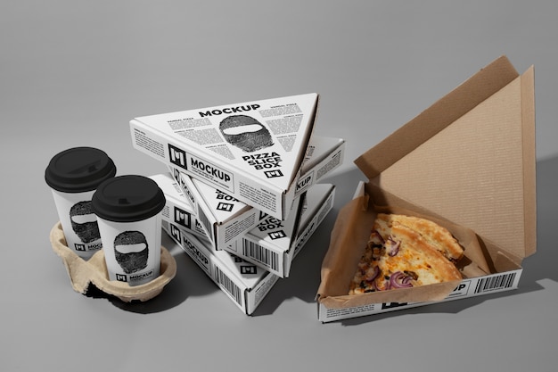 PSD delicious pizza box mockup