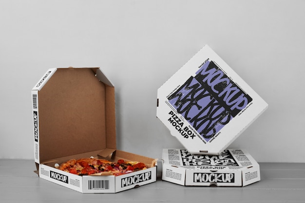 Delicious pizza box mockup