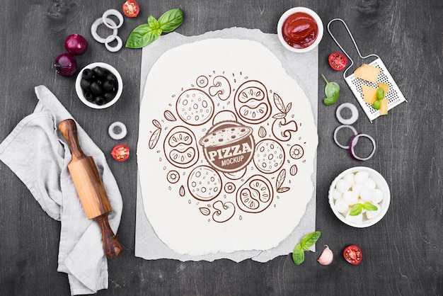 Delicious pizza concept mock-up