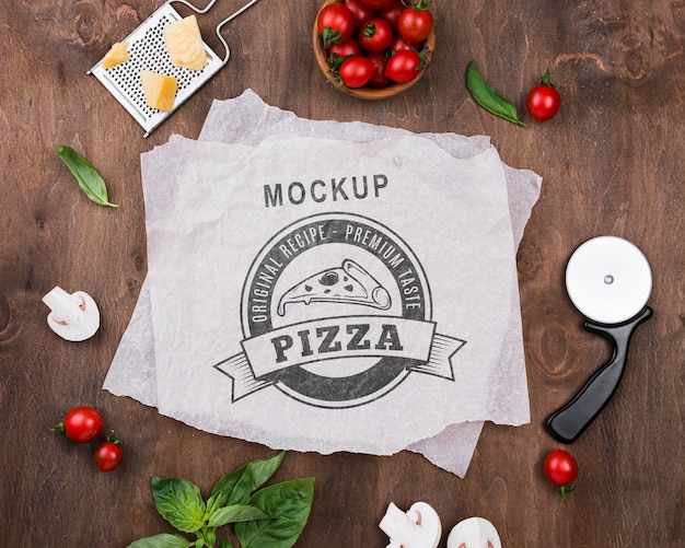 Delicious pizza concept mock-up