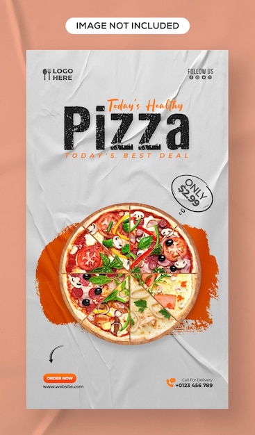 Delicious Pizza Food-menu en social media-postbannersjabloon voor restaurants
