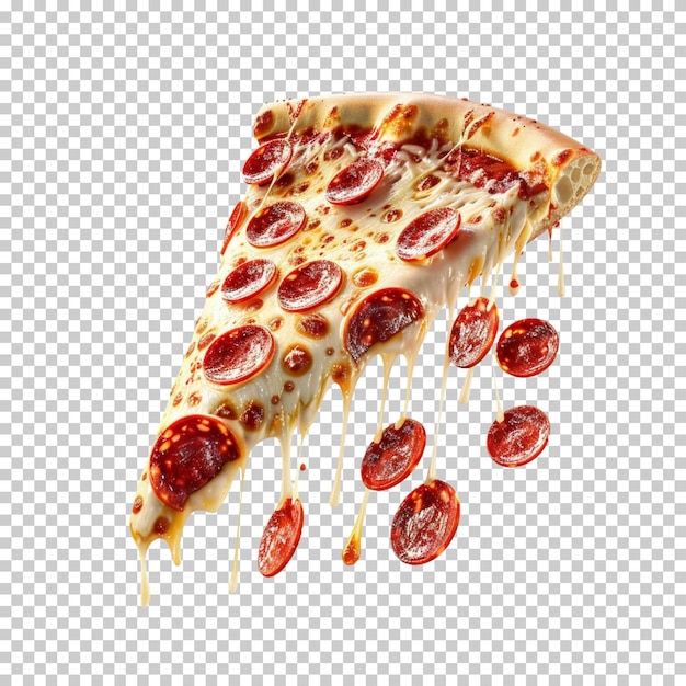 Una deliziosa pizza isolata su uno sfondo trasparente