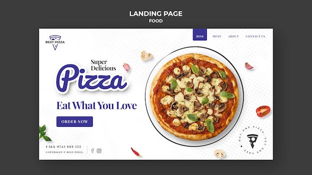 PSD delicious pizza landing page