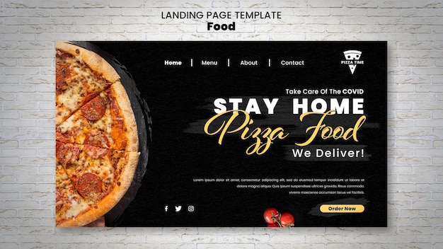 PSD pagina di destinazione della pizza deliziosa