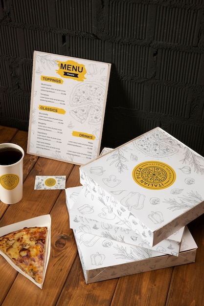 PSD delizioso mockup di ristorante pizzeria