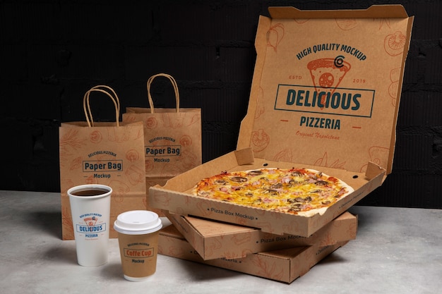 PSD delicious pizza restaurant mockup