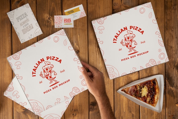 Delicious pizza restaurant mockup