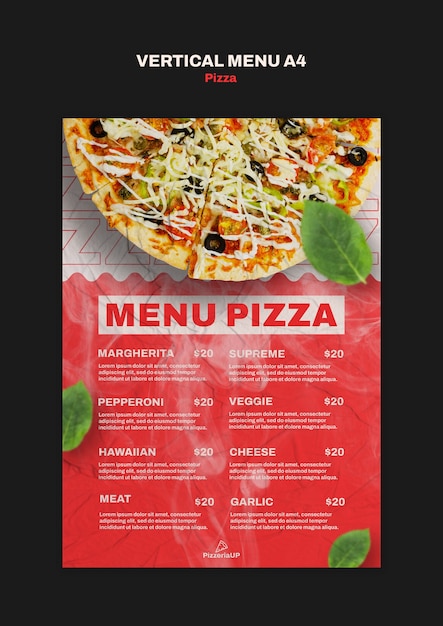 Delicious pizza restaurant template