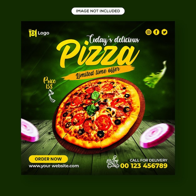 Delicious pizza sale social media instagram post banner