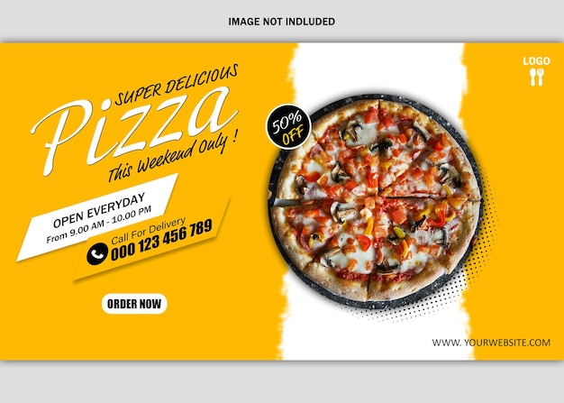 Delicious pizza social media post banner template design