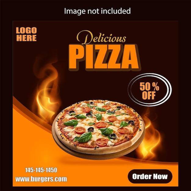 Delicious Pizza social media promotion posts fast food posters for restaurants pizzaPSD file