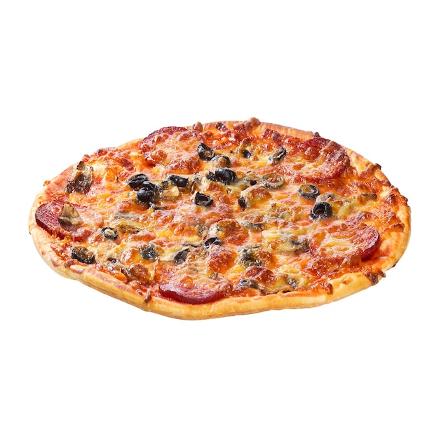 맛있는 피자, 페페로니 올리브, 녹은 치즈