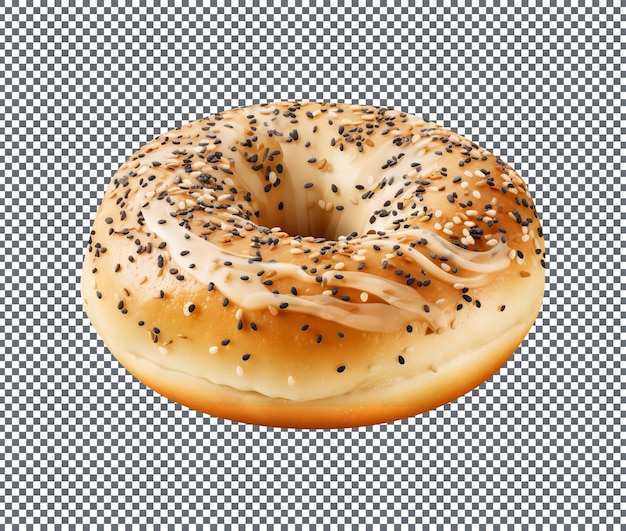 PSD delicious poppy seed bagel isolated on transparent background