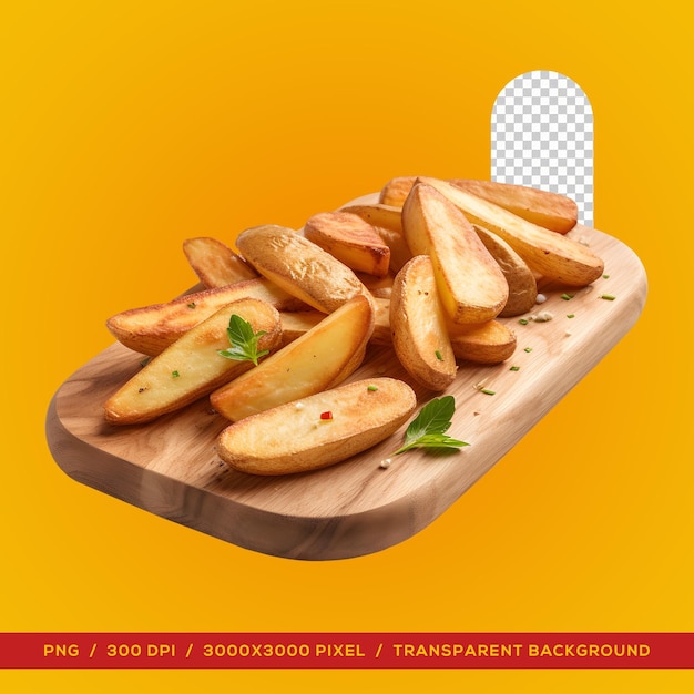 Delicious potatoe wedges transparent background