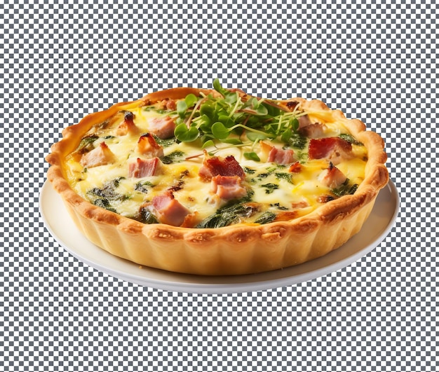 PSD delicious quiche savory pie isolated on transparent background