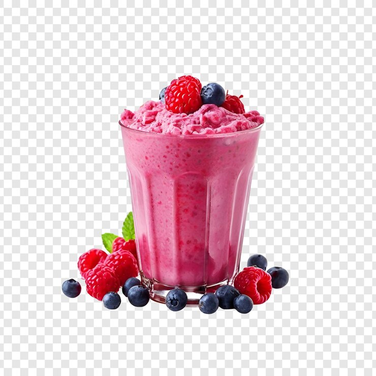 PSD delicious raspberry blueberry smoothie refreshing summer drink recipe