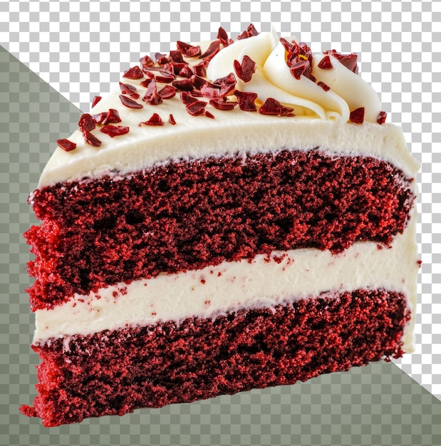 美味しい赤いベルベットのケーキのスライス クリームでカットアウト ストック png