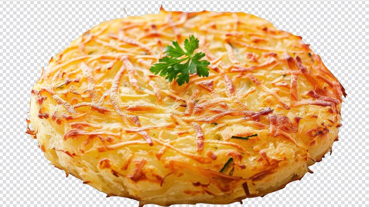 PSD 美味的rosti在白色背景上隔離, 用於食物攝影和食譜