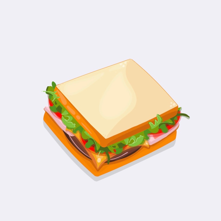 PSD delicious sandwich ilustration