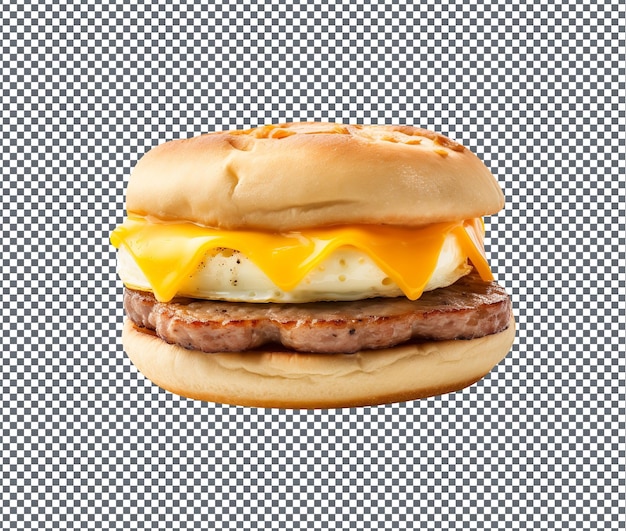 Delicious sausage and egg isolated on transparent background