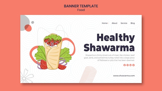 PSD delicious shawarma  banner