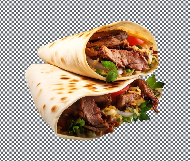 Delicious shawarma isolated on transparent background