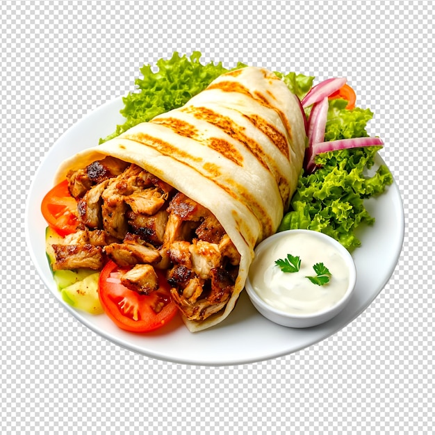 Delicious Shawarma Wrap met verse groenten en saus
