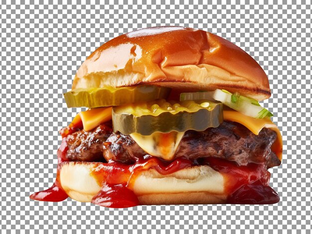 PSD delicious slider style burger isolated on transparent background