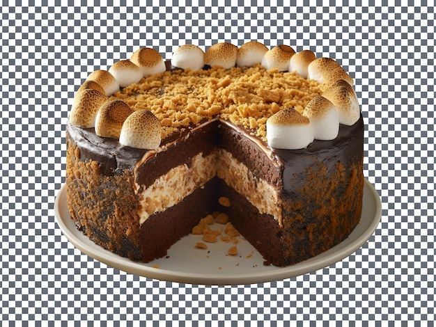 Delicious smores cake isolated on transparent background