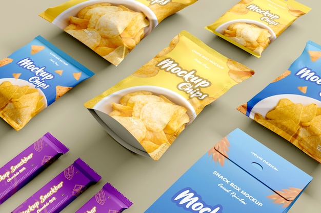 PSD delicious snack package mockup