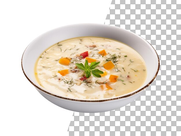 투명한 배경으로 맛있는 수프 사진