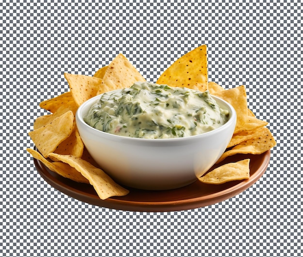 Delicious spinach and artichoke dip isolated on transparent background