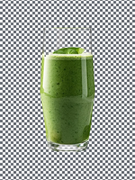 PSD delicious spinach smoothie glass isolated on transparent background